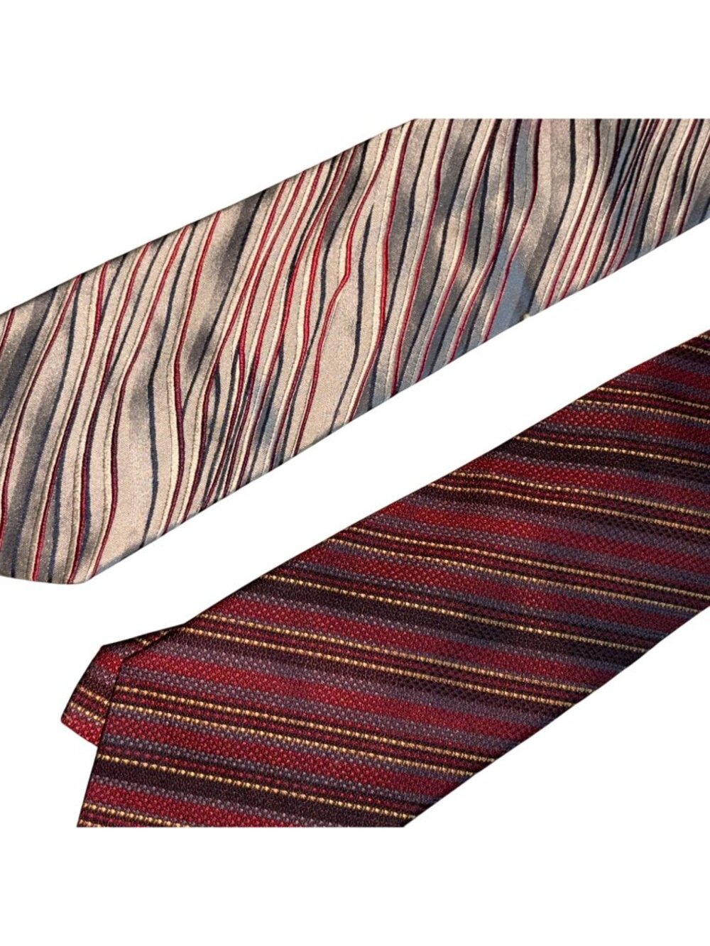 Mens 4 Piece Neck Tie Lot-Multicolor-Silk/Silk Blend-OS-GUC - Picture 3 of 4